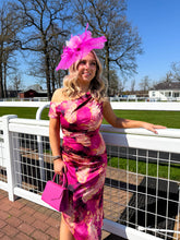 The Lucia - Pink Floral Ruched Midi Dress
